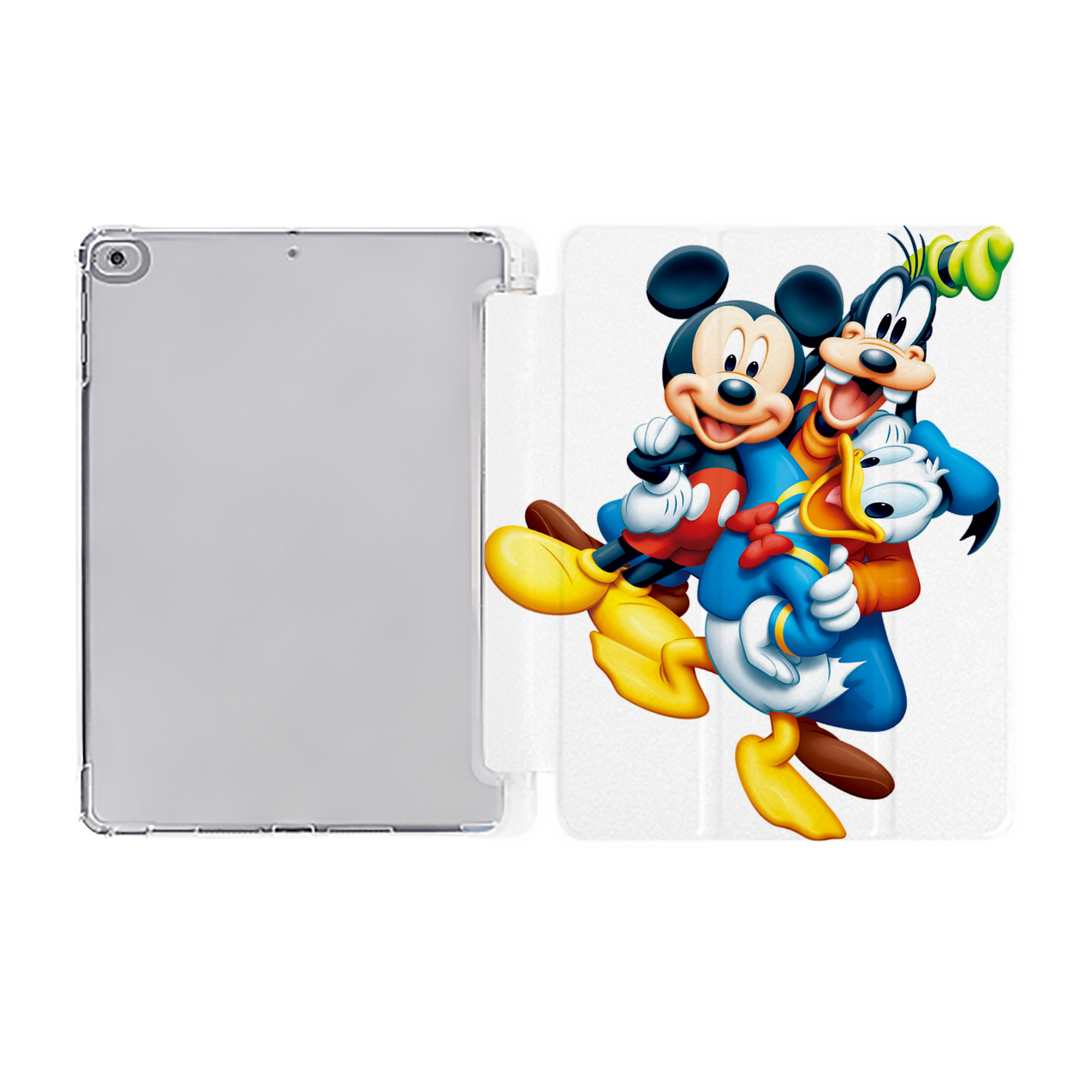 （画像用） ミッキーマウス Mickey Mouse IPad ケース ペン収納付き 三つ折りスタンド PUレザー×シリコン 対応機種9.5/10.5/10.9インチ